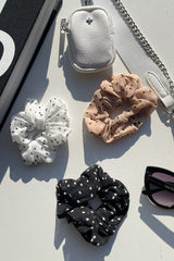 Polka Scrunchies 3 Pack- Black/White/Blush