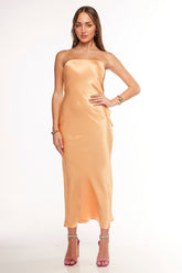 Sangria Satin Midi Dress