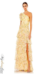 Long Formal One Shoulder Print Gown