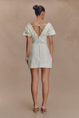 Pascale Off Shoulder Denim Mini Dress - White