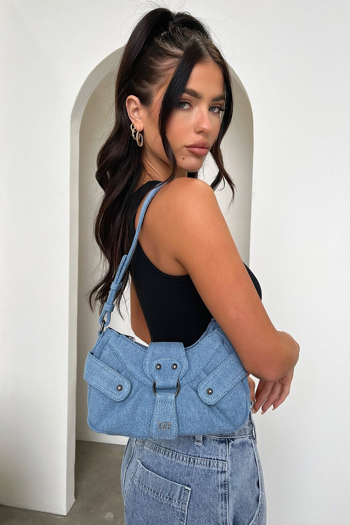Nevaeh Shoulder Bag - Denim