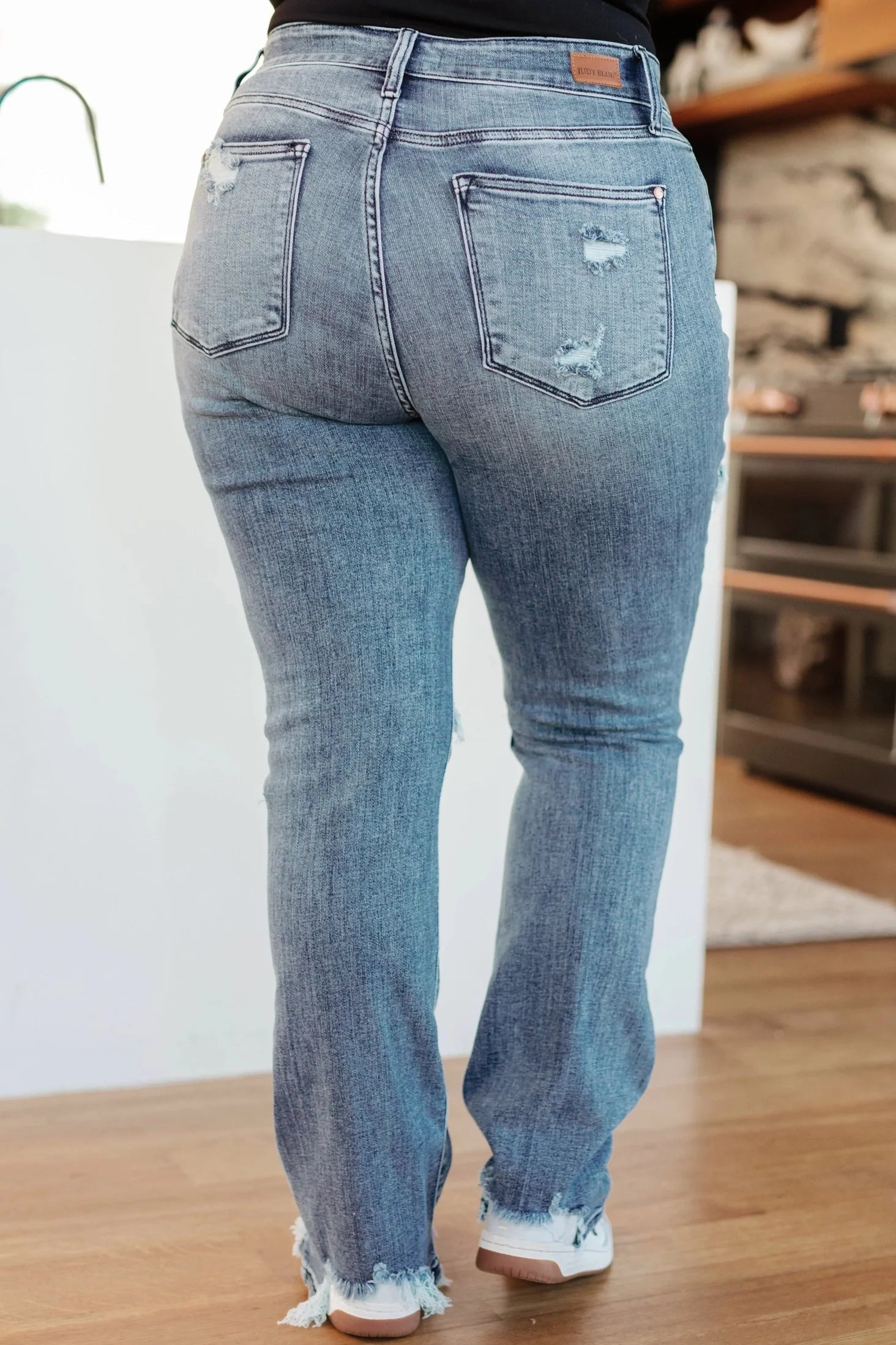Destroyed Straight Jeans