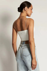 Yvonne Cami Crop Top - White