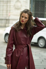 Nadine Faux Leather Trench Coat