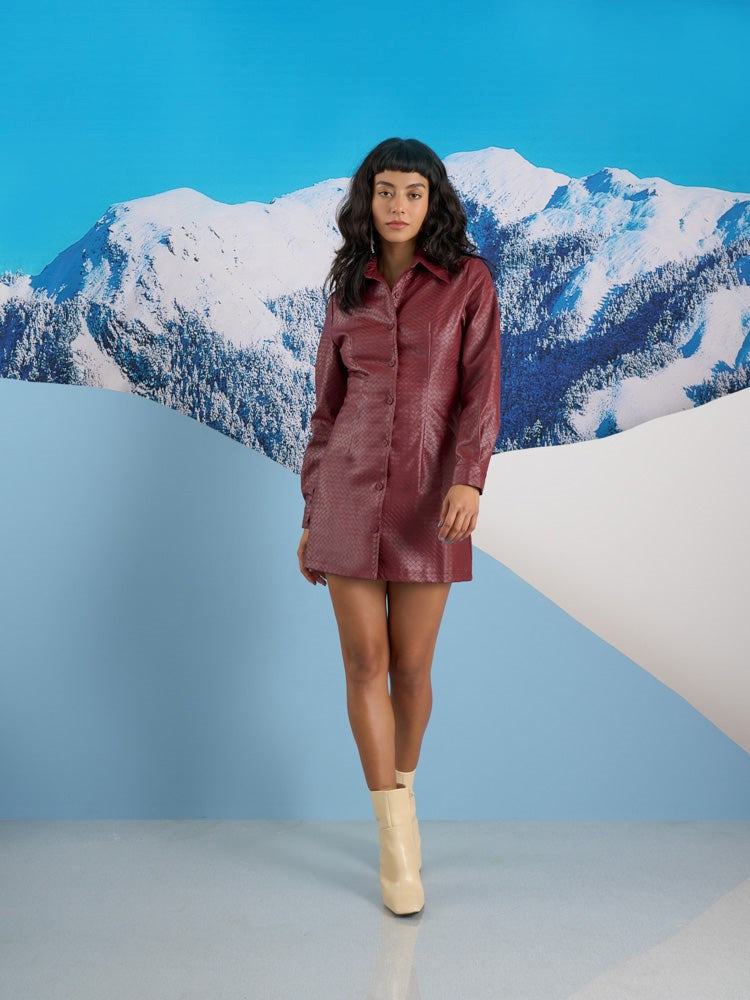 Kyra PU Weave Dress